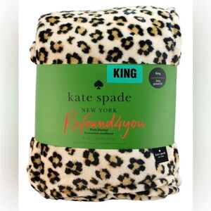 Kate Spade - ‘Leopard’ King Size Plush Blanket. NWT. Last one! Firm! No offers!